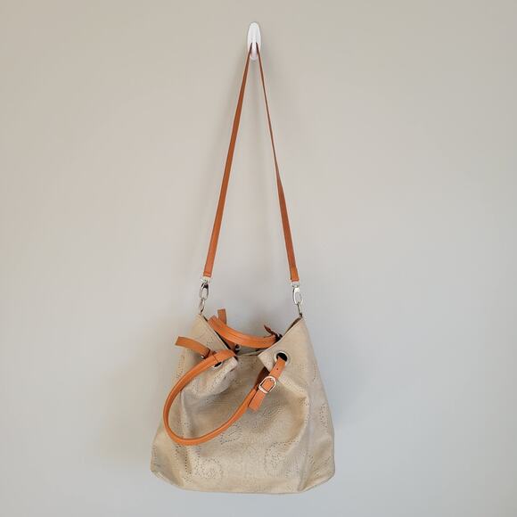 Borse in Pelle Genuine Leather Satchel Crossbody Purse in Cream - Picture 9 of 13